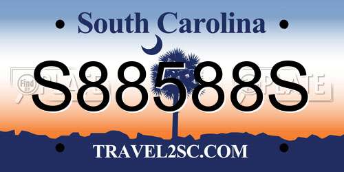 S88588S South Carolina License Plate
