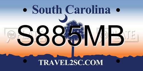S885MB South Carolina License Plate