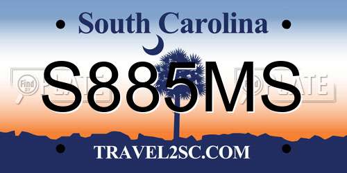 S885MS South Carolina License Plate