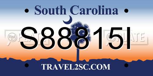 S88815I South Carolina License Plate