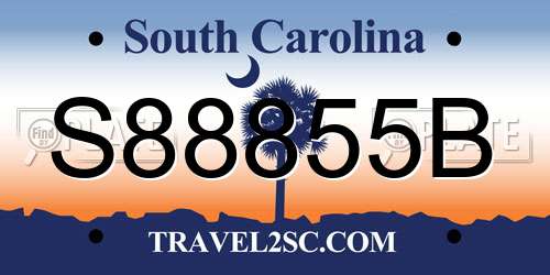 S88855B South Carolina License Plate