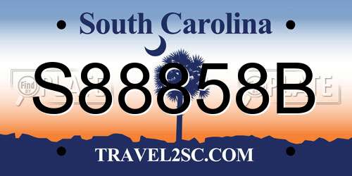 S88858B South Carolina License Plate
