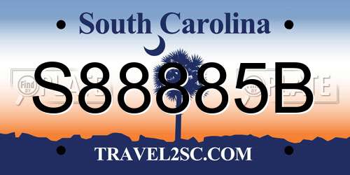 S88885B South Carolina License Plate