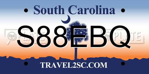 S88EBQ South Carolina License Plate
