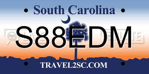 S88EDM South Carolina License Plate
