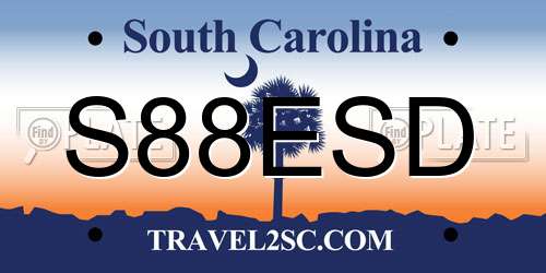 S88ESD South Carolina License Plate