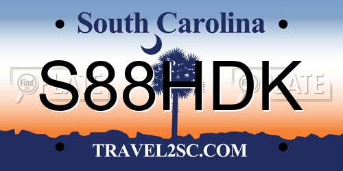 S88HDK South Carolina License Plate