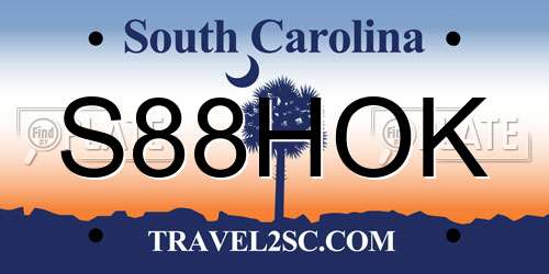 S88HOK South Carolina License Plate