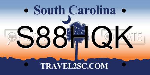 S88HQK South Carolina License Plate