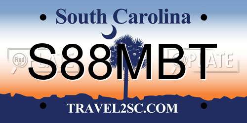 S88MBT South Carolina License Plate