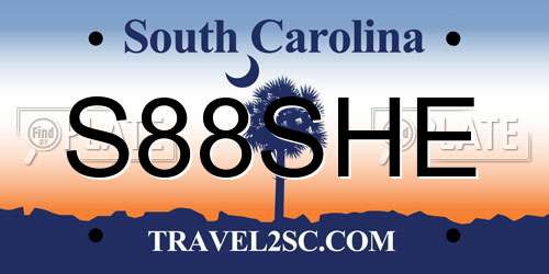 S88SHE South Carolina License Plate