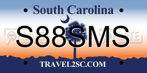 S88SMS South Carolina License Plate