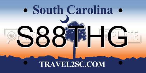 S88THG South Carolina License Plate
