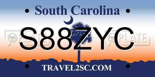 S88ZYC South Carolina License Plate