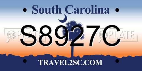 S8927C South Carolina License Plate