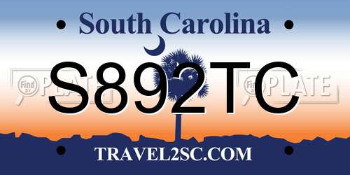 S892TC South Carolina License Plate