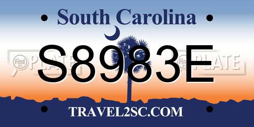 S8983E South Carolina License Plate