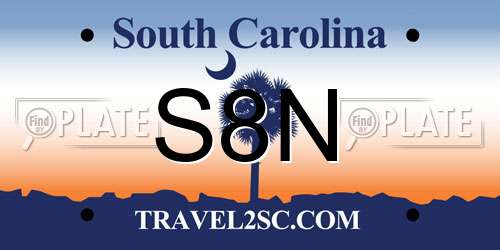 S8N South Carolina License Plate