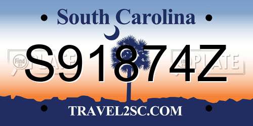 S91874Z South Carolina License Plate