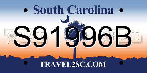 S91996B South Carolina License Plate