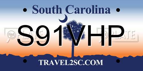 S91VHP South Carolina License Plate