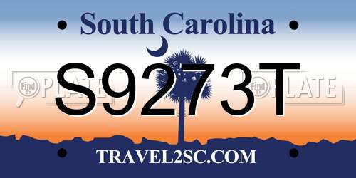 S9273T South Carolina License Plate