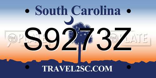 S9273Z South Carolina License Plate