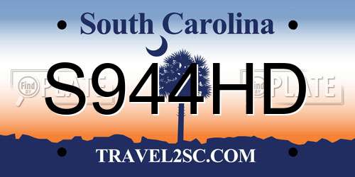 S944HD South Carolina License Plate