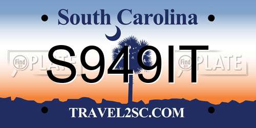 S949IT South Carolina License Plate