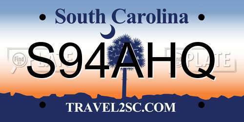 S94AHQ South Carolina License Plate