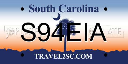 S94EIA South Carolina License Plate