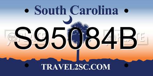 S95084B South Carolina License Plate
