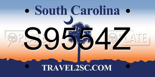 S9554Z South Carolina License Plate