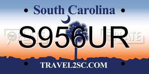 S956UR South Carolina License Plate