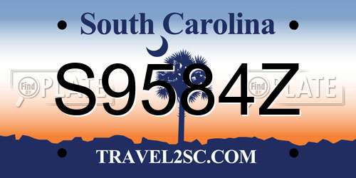 S9584Z South Carolina License Plate