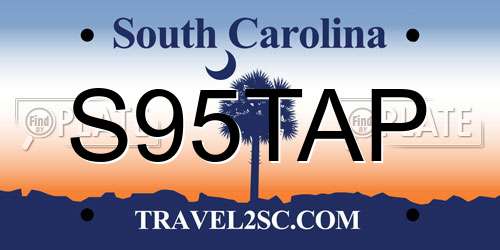 S95TAP South Carolina License Plate