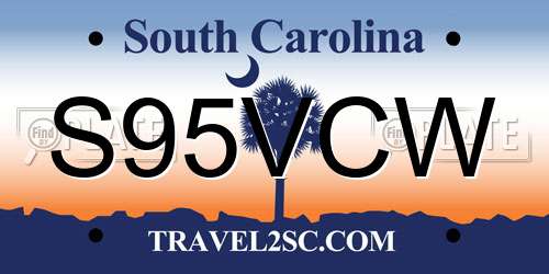 S95VCW South Carolina License Plate