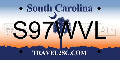 S97WVL South Carolina License Plate