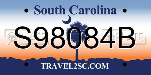 S98084B South Carolina License Plate