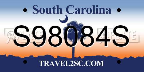 S98084S South Carolina License Plate