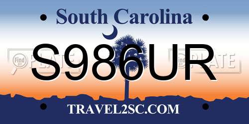 S986UR South Carolina License Plate