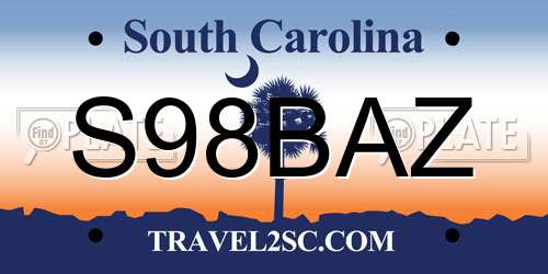 S98BAZ South Carolina License Plate