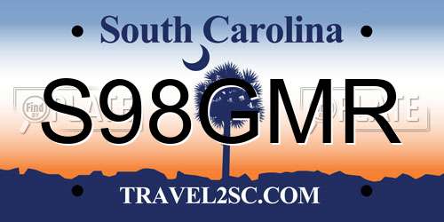 S98GMR South Carolina License Plate