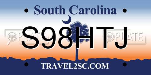 S98HTJ South Carolina License Plate