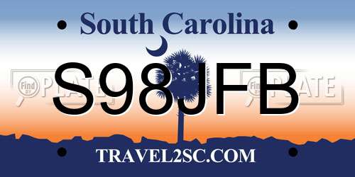 S98JFB South Carolina License Plate