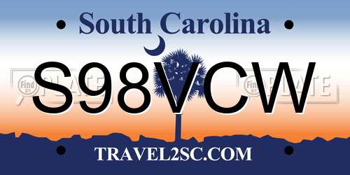 S98VCW South Carolina License Plate