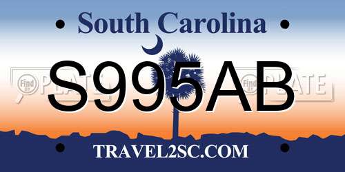 S995AB South Carolina License Plate