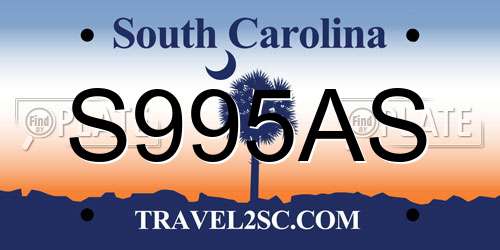 S995AS South Carolina License Plate