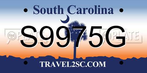 S9975G South Carolina License Plate