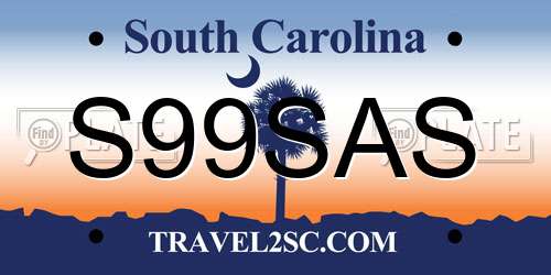 S99SAS South Carolina License Plate